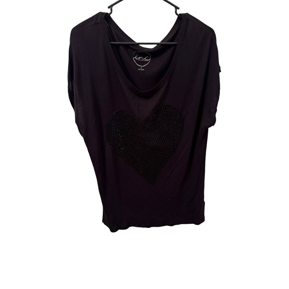 INC black heart shirt size xl